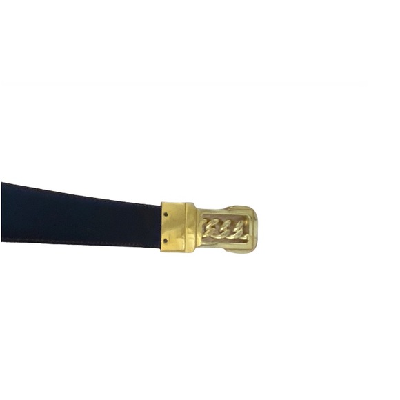 CUZZENS Gold Buckle Brown Leather Italian Made Belt 38” Long main image 9
